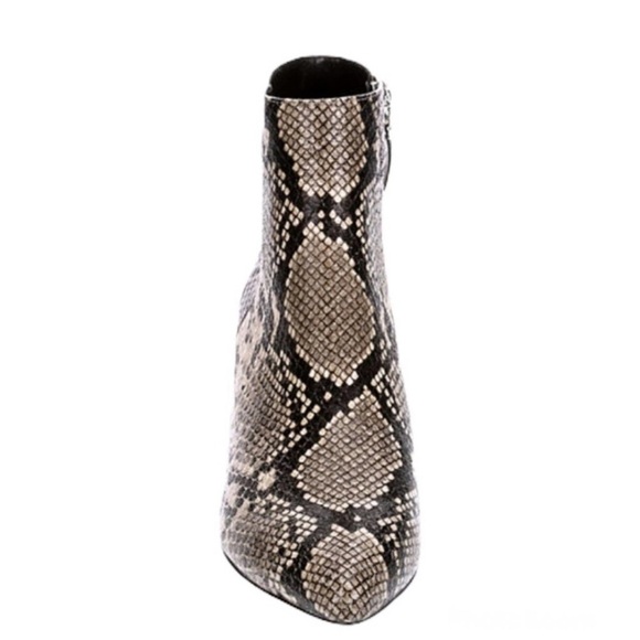 Michael Shannon Black and Tan Faux Snake Skin Cardi Bootie Size 7 - Picture 3 of 12